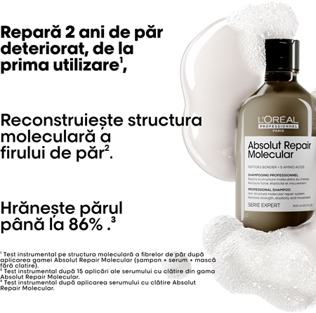 L’Oréal Professionnel Serie Expert Absolut Repair Molecular șampon fortifiant pentru păr deteriorat