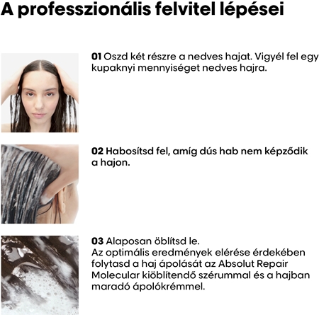 L’Oréal Professionnel Serie Expert Absolut Repair Molecular hajerősítő sampon a sérült hajra