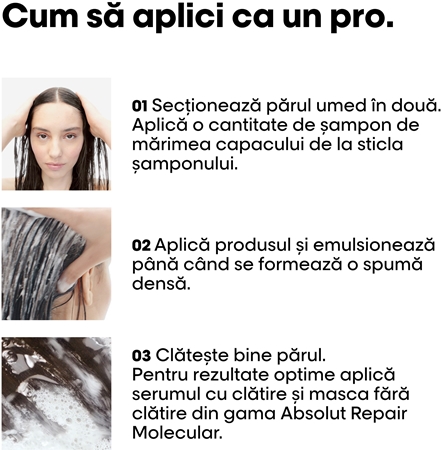 L’Oréal Professionnel Serie Expert Absolut Repair Molecular șampon fortifiant pentru păr deteriorat