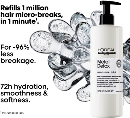 L’Oréal Professionnel Serie Expert Metal DX Feuchtigkeitspflege zur Nutzuung vor der Haarwäsche für gefärbtes und geschädigtes Haar