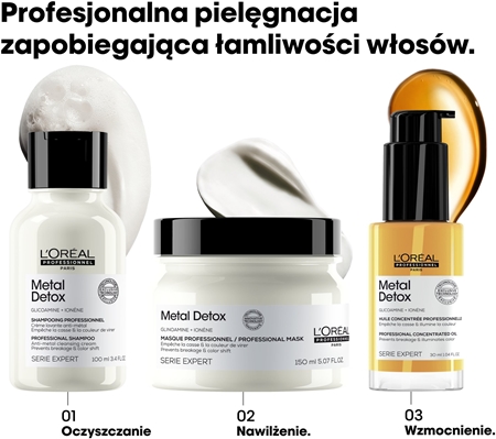 L’Oréal Professionnel Serie Expert Metal Detox maska głęboko odżywiająca do włosów farbowanych i zniszczonych