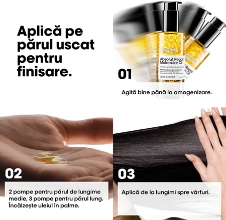 L’Oréal Professionnel Serie Expert Absolut Repair Molecular Ulei nutritiv pentru păr pentru par deteriorat