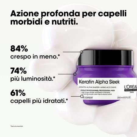 L’Oréal Professionnel Serie Expert Keratin Alpha Sleek maschera nutriente per capelli dall’aspetto liscio