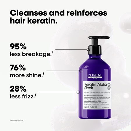 L’Oréal Professionnel Serie Expert Keratin Alpha Sleek Shampoo for smooth-looking hair