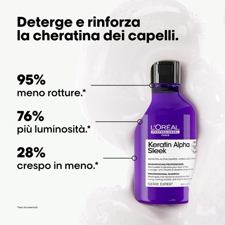 L’Oréal Professionnel Serie Expert Keratin Alpha Sleek shampoo per capelli dall’aspetto liscio