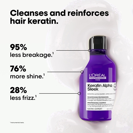 L’Oréal Professionnel Serie Expert Keratin Alpha Sleek Shampoo for smooth-looking hair