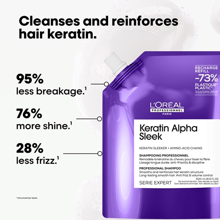 L’Oréal Professionnel Serie Expert Keratin Alpha Sleek Shampoo for smooth-looking hair