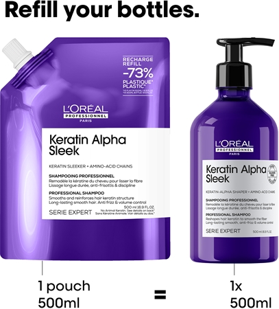 L’Oréal Professionnel Serie Expert Keratin Alpha Sleek Shampoo for smooth-looking hair