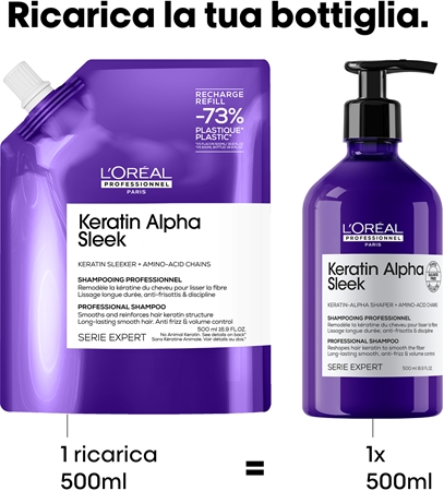 L’Oréal Professionnel Serie Expert Keratin Alpha Sleek shampoo per capelli dall’aspetto liscio