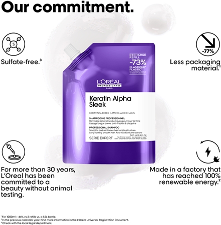 L’Oréal Professionnel Serie Expert Keratin Alpha Sleek Shampoo for smooth-looking hair