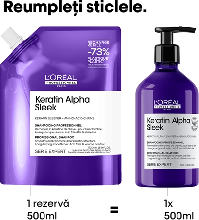 L’Oréal Professionnel Serie Expert Keratin Alpha Sleek șampon pentru un aspect neted al părului