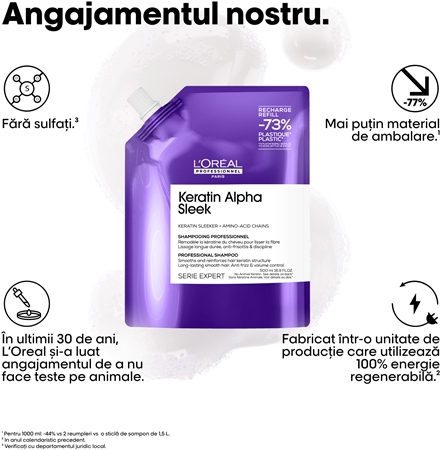 L’Oréal Professionnel Serie Expert Keratin Alpha Sleek șampon pentru un aspect neted al părului