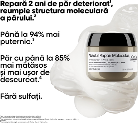 L’Oréal Professionnel Serie Expert Absolut Repair Molecular mască profund fortifiantă pentru păr
