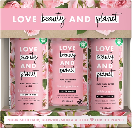 Love Beauty & Planet Blooming Radiance Muru Muru Butter & Rose lahjasetti (Vartalolle ja Kasvoille)