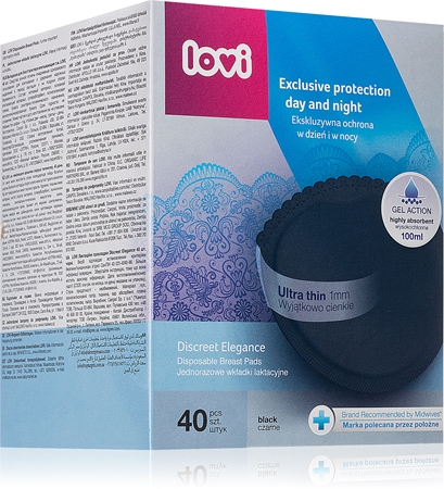 LOVI Discreet Elegance Black 40 pcs Einweg-Stilleinlagen