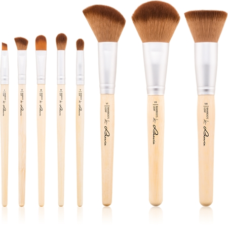 Luvia Cosmetics Bamboo’s Leaf Brush Set Make-up Brush Set with Pouch