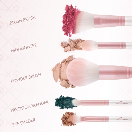 Luvia Cosmetics Daily Essentials Make-up Brush Set with Pouch Candy