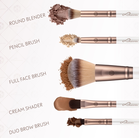 Luvia Cosmetics Daily Selection Make-up Brush Set with Pouch Prime Vegan