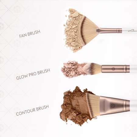 Luvia Cosmetics Highlight & Contour Set Make-up Brush Set with Pouch