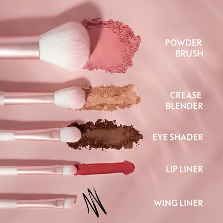 Luvia Cosmetics Travel Set Make-up Brush Set with Pouch for travelling Candy