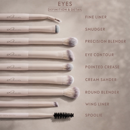 Luvia Cosmetics All Eye Want Nude Aura eye makeup brush set