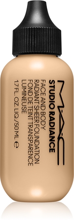 MAC Cosmetics Studio Radiance Face and Body Radiant Sheer Foundation lengvos tekstūros makiažo priemonės veidui ir kūnui