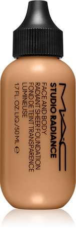 MAC Cosmetics Studio Radiance Face and Body Radiant Sheer Foundation lengvos tekstūros makiažo priemonės veidui ir kūnui