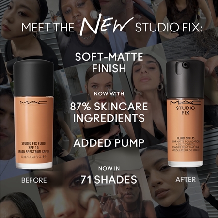 MAC Cosmetics Studio Fix Fluid SPF 15 24HR Matte Foundation + Oil Control Mattifying Foundation SPF 15
