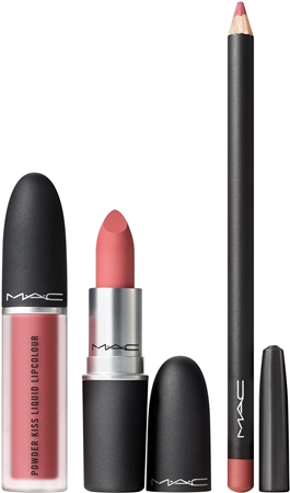 MAC Cosmetics Holiday Powdered Snow Kiss Lip Kit gift set Pink shade
