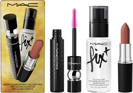 MAC Cosmetics Holiday Gilded Glamour Best-Selleller Trio Xmas24 gift set for the perfect look Warm Teddy