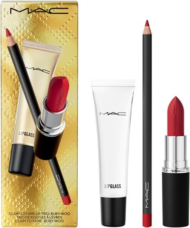 MAC Cosmetics Claim To Fame Lip Trio Geschenkset für Lippen Farbton Ruby Woo
