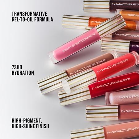 MAC Cosmetics Lipglass Cushion High-Pigment Oil Highly Pigmented Lip Oil