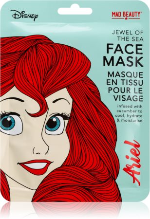Mad Beauty Disney Princess Ariel Máscara em folha com efeito hidratante com extratos de pepino