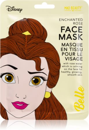 Mad Beauty Disney Princess Belle masque apaisant en tissu à l'extrait de rosier des chiens