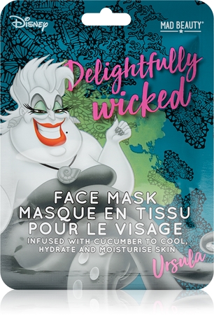 Mad Beauty Disney Villains Ursula masque hydratant en tissu aux extraits de concombre
