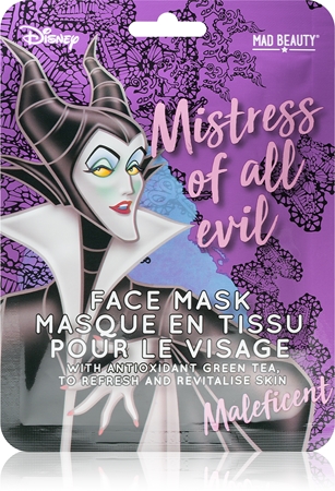 Mad Beauty Disney Villains Maleficent revitalizační plátýnková maska s výtažkem zeleného čaje