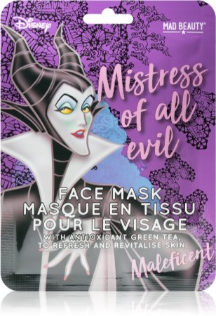 Mad Beauty Disney Villains Maleficent masque en tissu revitalisant à l'extrait de thé vert