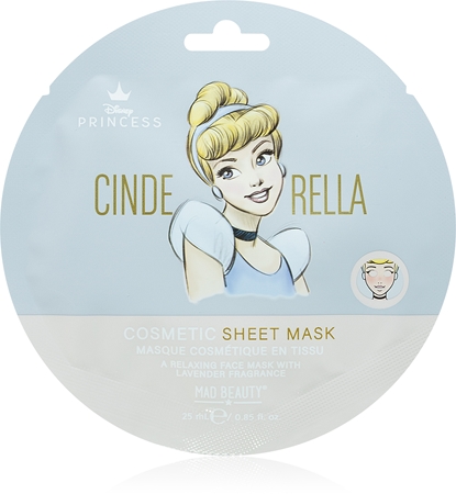 Mad Beauty Disney Princess Cinderella zklidňující plátýnková maska s vůní levandule
