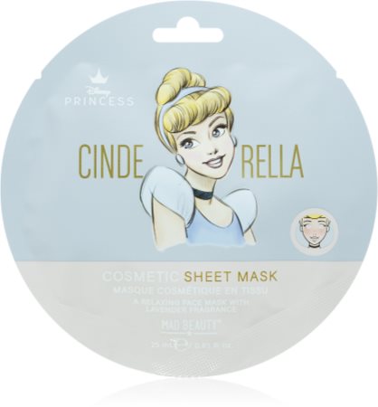 Mad Beauty Disney Princess Cinderella Máscara em folha com efeito calmante com aroma de lavanda