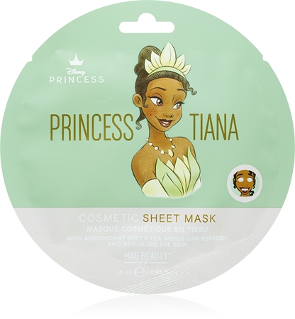 Mad Beauty Disney Princess Tiana sheetmask med antioxiderande egenskaper