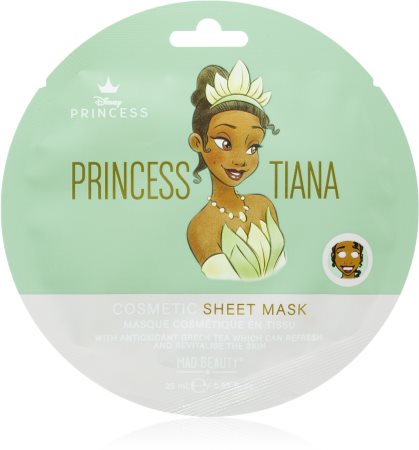 Mad Beauty Disney Princess Tiana máscara em folha antioxidante