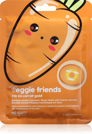 Mad Beauty Veggie Friends Carrot mascarilla hoja con efecto iluminador