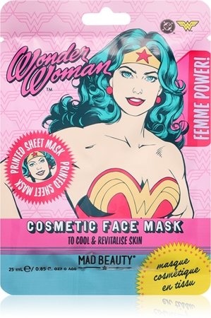 Mad Beauty DC Femme Power Wonder Woman drėkinamoji tekstilinė veido kaukė