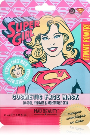Mad Beauty DC Femme Power Supergirl masque hydratant en tissu