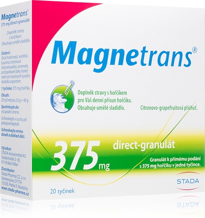 Magnetrans Magnetrans 375 mg direct-granulát granulát pro normální funkci imunitního systému, stavu kostí a činnosti svalů