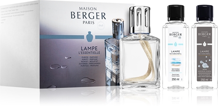 Maison Berger Paris Geschenkset 4818 – Duftlampe 'Illusion Gefrostet L' + 250 Ml Parfum 'Black Angelica'