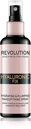 Makeup Revolution Hyaluronic Fix Hydrating & Plumping sminkfixáló spray hidratáló hatással
