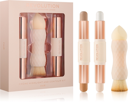 Makeup Revolution Crème Highlight And Contour Kit Cosmetic Set Fair for Women