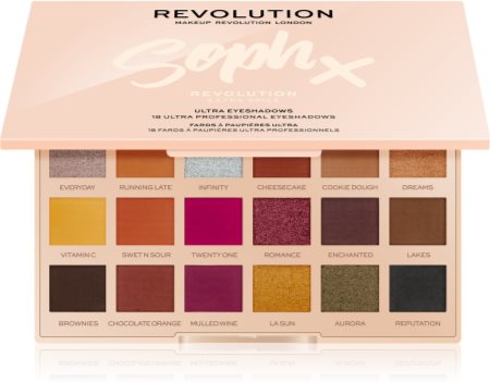 Makeup Revolution Soph X Extra Spice paleta farduri de ochi cu oglinda mica