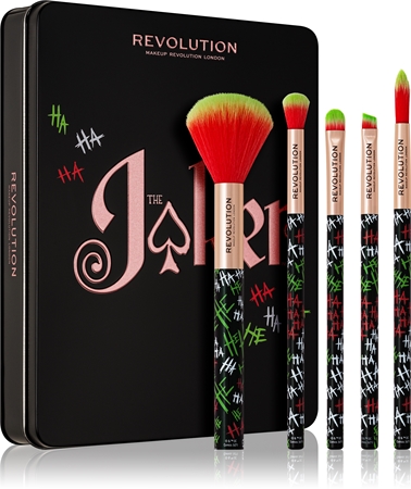 Makeup Revolution DC Collection X Joker™ makiažo šepetėlių rinkinys su dėklu